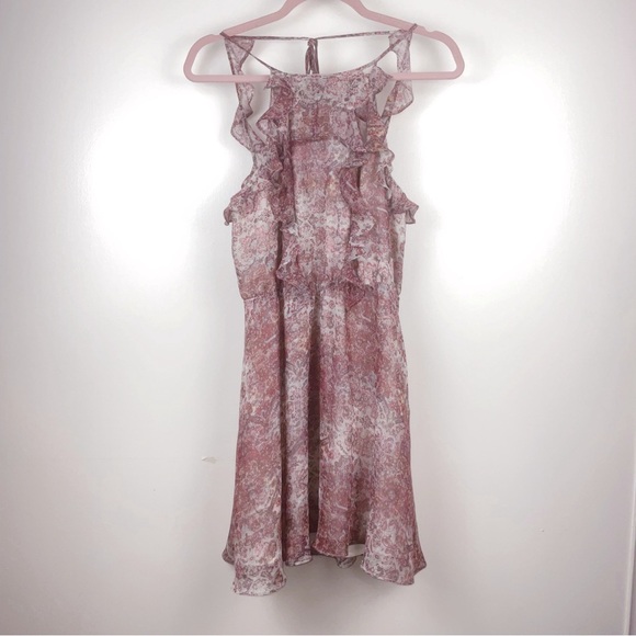 BCBGeneration Backless Pink Ruffle Mini Dress | Size S - Picture 1 of 9